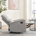 Relaxační křeslo, manuální ovládání, světle šedá látka