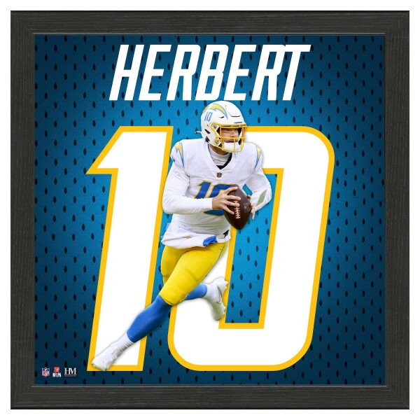 Obraz Los Angeles Chargers NFL Justin Herbert #10 Impact Jersey