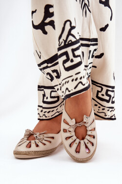 Ploché baleríny z přírodní kůže Zazoo 10179 béžové 39