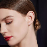 Náušnice s bílou perlou Cinzia Gold - 6 mm, chirurgická ocel, Zlatá Bílá