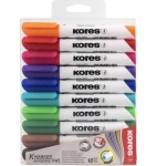 Kores K-MARKER Popisovač na bílé tabule, kulatý hrot 3 mm, mix 10 barev