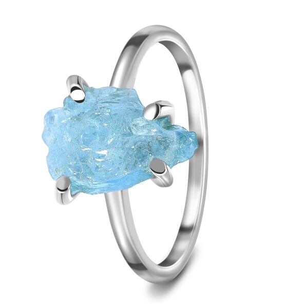 Royal Fashion stříbrný prsten GU-DR15849-SILVER-AQUAMARINE Velikost: 6 (EU: 51-53)