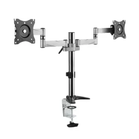 LogiLink Stolní držák pro 2 monitory 13-27" černá / Držák pro monitory / VESA 75-100mm / 8 kg / naklápěcí, otočný (BP0077)