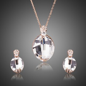 Souprava náhrdelníku a náušnic Swarovski Elements Fabianita, Bílá/čirá 39 cm + 3 cm (prodloužení)