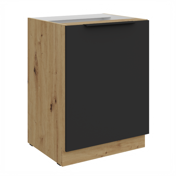 Spodní skříňka Aria 60 D 1F BB Barva korpusu: Dub artisan, Barva dvířek: BL - Black AFM