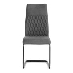 Židle jídelní, šedá látka, černý kov