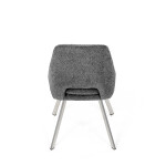 Židle jídelní, šedá látka, kovové nohy, broušená nerez.