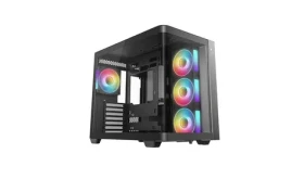 Deepcool CG530U 4F černá / Počítačová skříň / Midi-tower / ATX / Zakřivené temperované sklo / 4× ARGB (R-CG530U-BKAGA4-G)