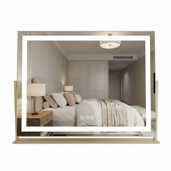 REA - Zrcadlo LED STUDIO L.Gold 58x45 HOM-01801