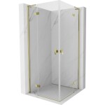 MEXEN/S - Mist-H L Duo sprchový kout dveře křídlové 100 x 100, transparent, zlato 8A5L-100L-100P-50-00