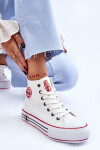 Dámské vysoké textilní tenisky na platformě Big Star LL274185 Bílá 37