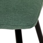 Židle jídelní, zelená látka, černé kovové nohy