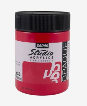 Akrylová barva Pébéo Studio Acrylic 500 ml - červená kadmium 33