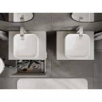 MEXEN/S - Rivel koupelnová skříňka pod umyvadlo 60 cm s deskou, 1 šuplík, reliéf , šedá mat 91A20-06047-1-BFC62
