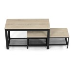 Botník 2 police, MDF dekor dub sonoma, kov - černý matný lak