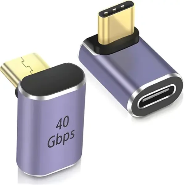 PremiumCord Adaptér USB-C zahnutý 90° 40 Gbps / Adaptér / hliníkový (kur31-39)