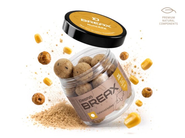 Delphin Vyvážené boilies BreaX/NutCAKE Tygří ořech-Scopex-Kukuřice 100g - 16mm,Delphin Vyvážené boilies BreaX/NutCAKE Tygří ořech-Scopex-Kukuřice 100g