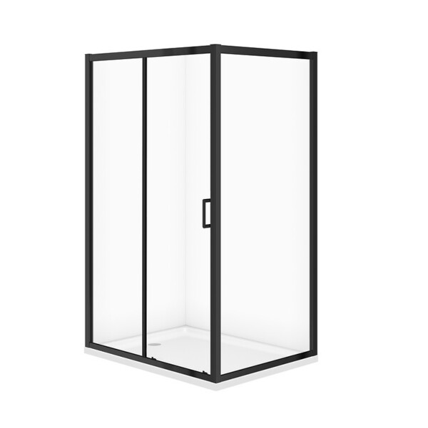CERSANIT - Sada C711: kout ARTECO černý obdélník 120x90x190 + vanička TAKO 120x4 VIR S913-029