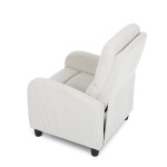 TV a relaxační křeslo, manuální polohování push back, potah manšestrová béžová látka