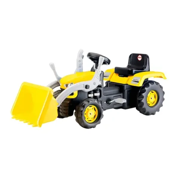 DOLU Šlapací traktor s rypadlem žlutý