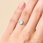 Royal Fashion prsten 14k zlato Vermeil GU-DR23095R-YELLOWGOLD-MOONSTONE-TOPAZ Velikost: 10 (EU: 61-63)