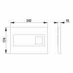 Mereo WC set - Smart flush rimless WC hranaté, modul pro sádrokarton, černé hranaté tlačítko MM02NSETRT331