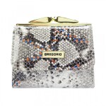 Luxusní dámská kožená mini peněženka Gregorio Garid, šedo-oranžová