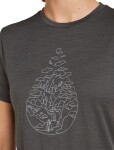 Dámské merino triko s krátkým rukávem ICEBREAKER Wmns 150 Tech Lite III SS Tee Hike Path, Obsidian velikost: L
