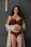 Dámská podprsenka Tango 3251B Tmavě hnědá Nutmeg vzor - Panache tmavě hnědá-potisk 95GG