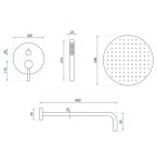 REA - Podomítková sprchová sada Foss Clif Nickel Brush + BOX REA-P5969
