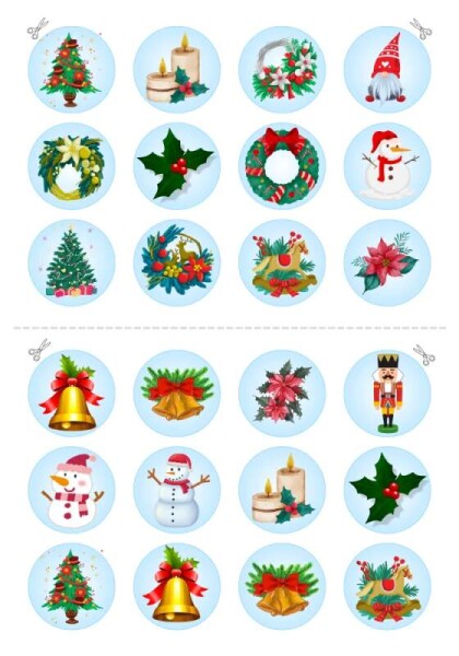 Obrázek Jedlý papír Vánoce Barevné