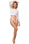 Dámské brazilky Cheekie brasil peony - JULIMEX bílá XL