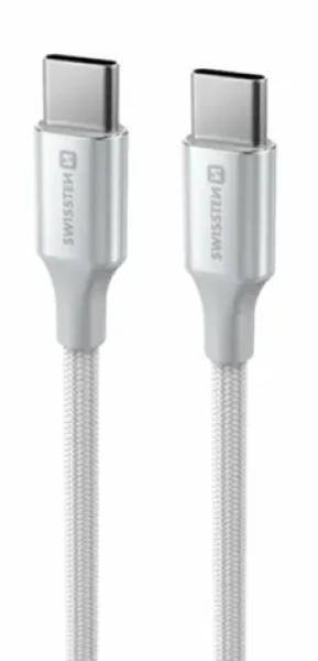 SWISSTEN TEXTILE II datový kabel USB-C - USB-C 1.5m bílá (71528204)