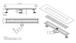AQUALINE - BUCANERA nerezový podlahový žlab s roštem, L-900, DN50 NO3190
