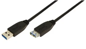 LogiLink USB-A (M) - USB-A (F) černá / Prodlužovací kabel USB 3.2 Gen1 / 2 m (CU0042)