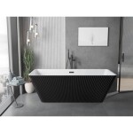 MEXEN/S - Tava volně stojící vana reliéf 170 x 75, bílá/černá, sifon a přepad černá 52851707575-70