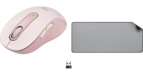 Logitech M650 růžová + Studio Series Mid Grey / Bezdrátová myš + podložka / 2.4 GHz / Bluetooth / 1x AA