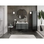 MEXEN/S - Rivel koupelnová skříňka 100 cm s umyvadlem Vela, 2 zásuvky, reliéf , grafit mat/bílá mat - 91A20-10047-2-BFF66-W23M0 91A20-10047-2-BFF66-W23M01