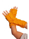 BK098 Pletené rukavice bez prstů - medové EU UNI
