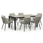 Zahradní stůl 160x90cm, hliník, polywood, černá, AZT-S1514 BK