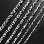 Pánský ocelový náhrdelník Thomas, mm wheat řetízek, chirurgická ocel, Stříbrná cm