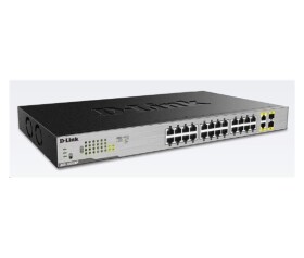 D-Link DGS-1026MP 26-Port Gigabit PoE Switch, 24x gigabit PoE RJ45, 2x gigabit RJ45/SFP, PoE budget 370W EDF_385234
