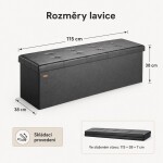 DBA Černá lavice, taburet s úložným prostorem, skládací