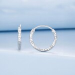 Stříbrné náušnice kruhy Francesca - průměr 14 mm, stříbro 925/1000, Stříbrná