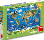 Puzzle Mapa zvířat