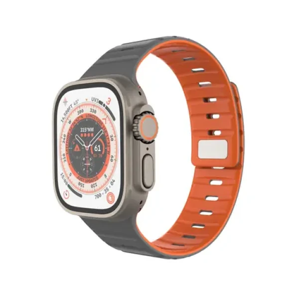 FIXED Magnetický řemínek Silicone Magnetic Strap pro Apple Watch 44/45/46/49mm světle šedý (FIXMST2-434-LGGR)