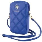 Guess PU Quilted 4G Metal Logo modrá / Taška na telefon / Se zipem (GUWBZPSQSSGB)