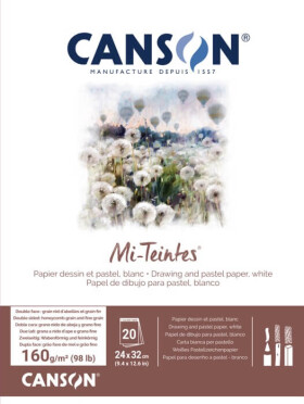 Canson Mi-Teintes blok lepený 24 x 32 cm 31027P001 bílý