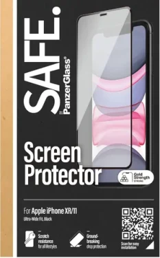 PanzerGlass SAFE pro iPhone 11/XR černá / Tvrzené sklo / Case Friendly / plně nalepovací / 0,6 mm (SAFE95005)