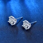 Royal Fashion stříbrné náušnice HA-XEZ008-SILVER-MOISSANITE
